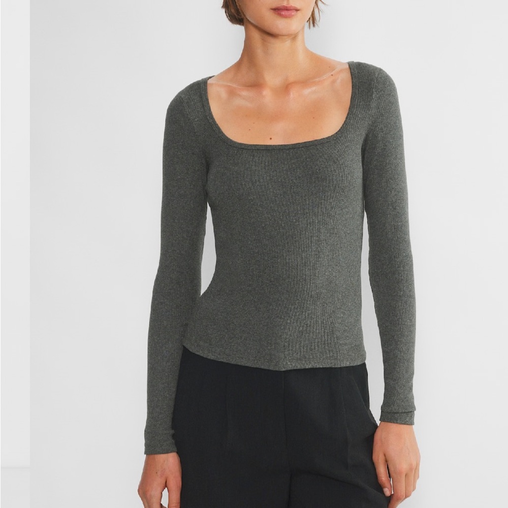 Aritzia homestretch rib square neck long sleeve top